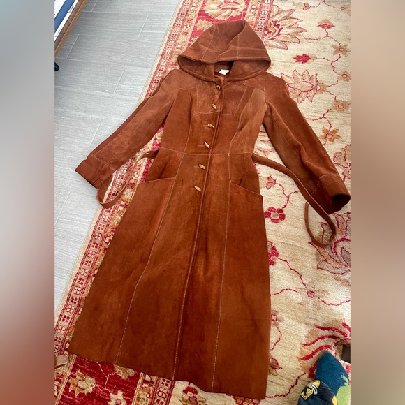 Vintage Suede Trench Coat - Picture 1 of 9